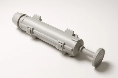 Industrial Gray Plastic Syringe Tool Component