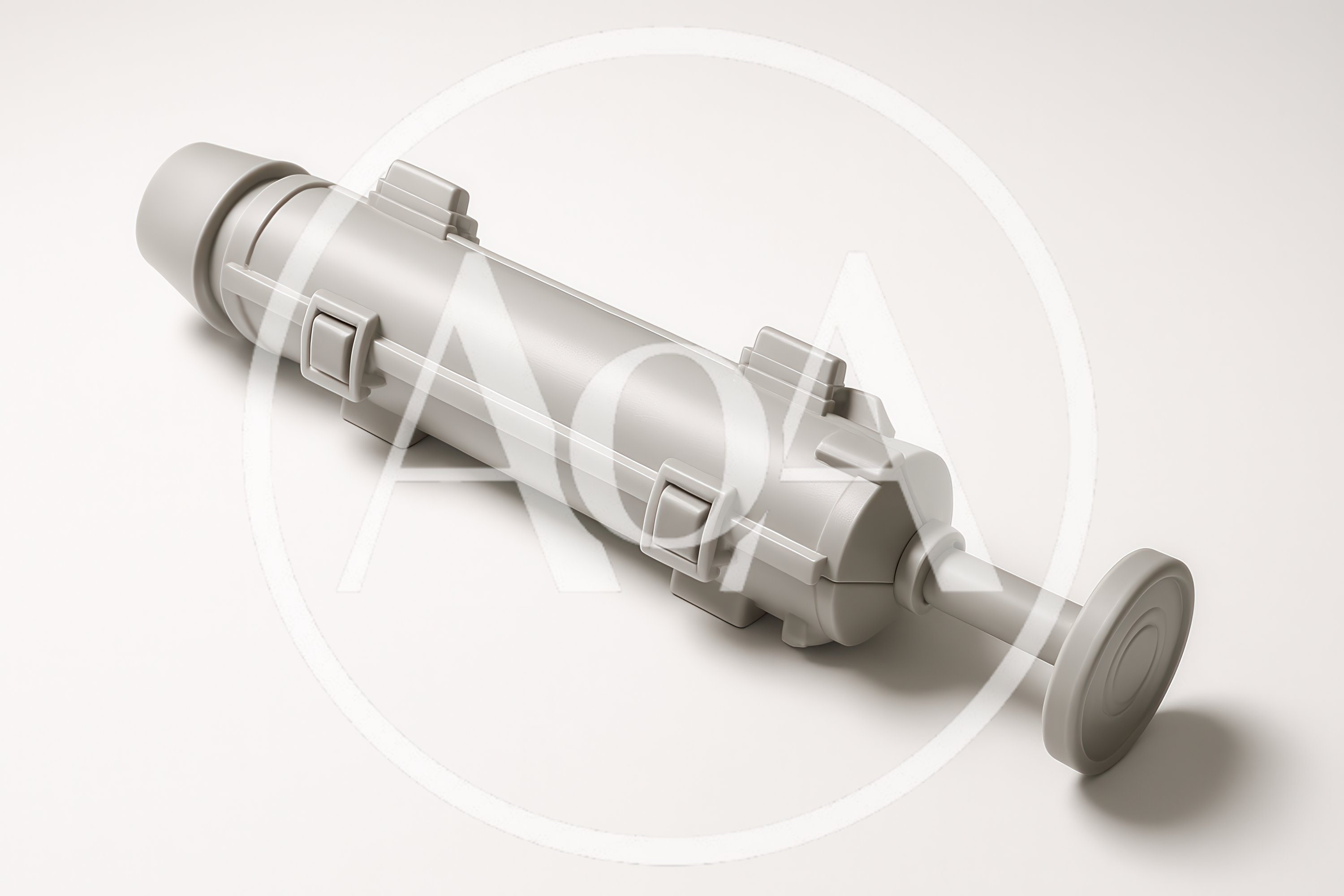 Industrial Gray Plastic Syringe Tool Component