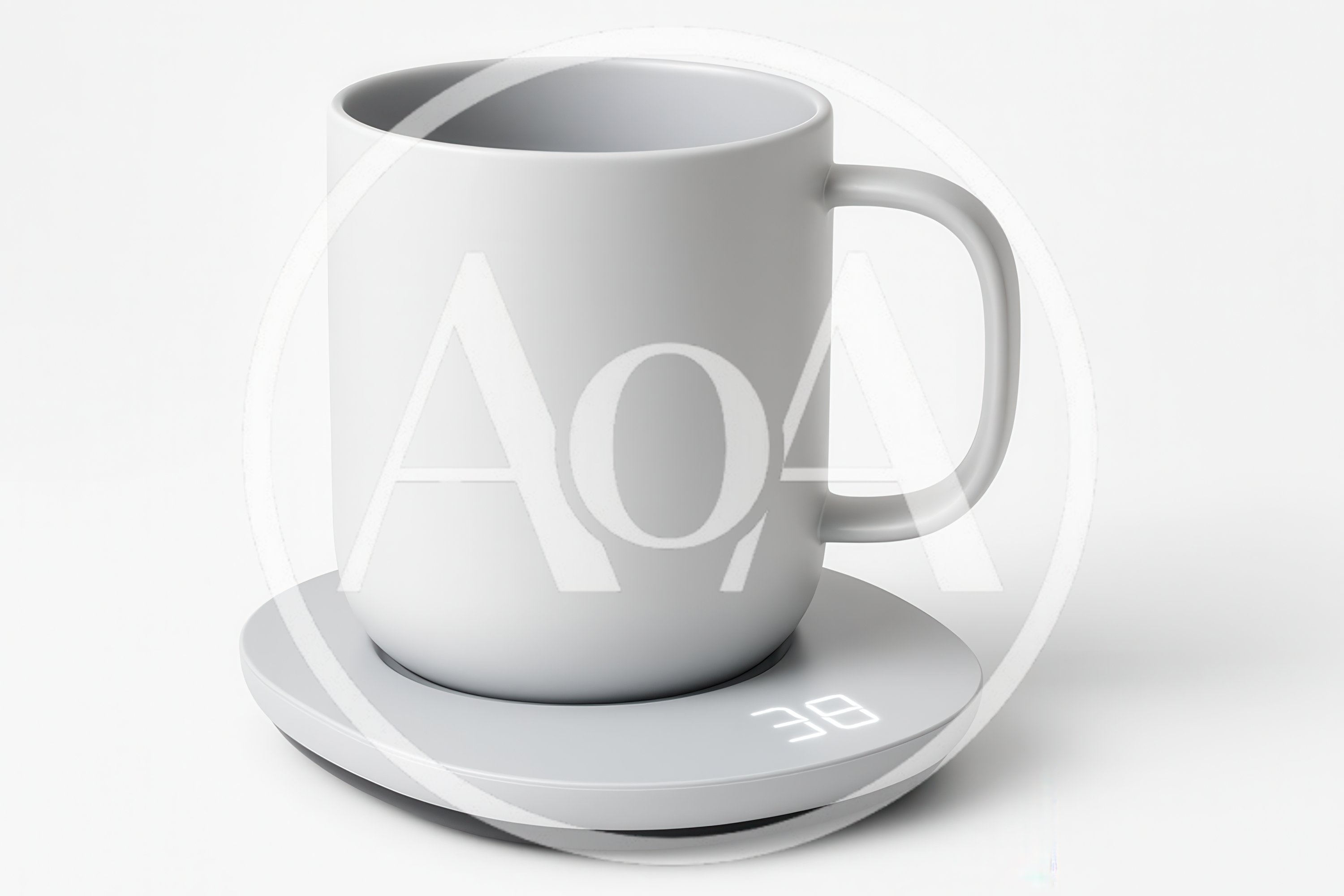 White Ceramic Mug On A Digital Warming Coaster