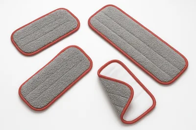 Four Rectangular Microfiber Mop Replacement Pads