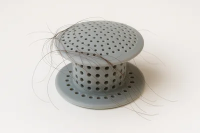 Grey Silicone Hair Catcher For Shower Drain
