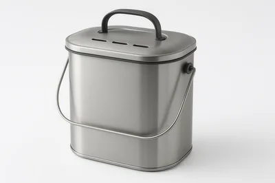 Stainless Steel Compost Bin With Carrying Handle