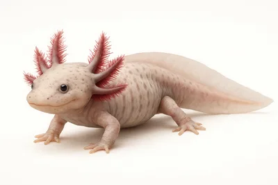 Studio Portrait Of A Pink Axolotl