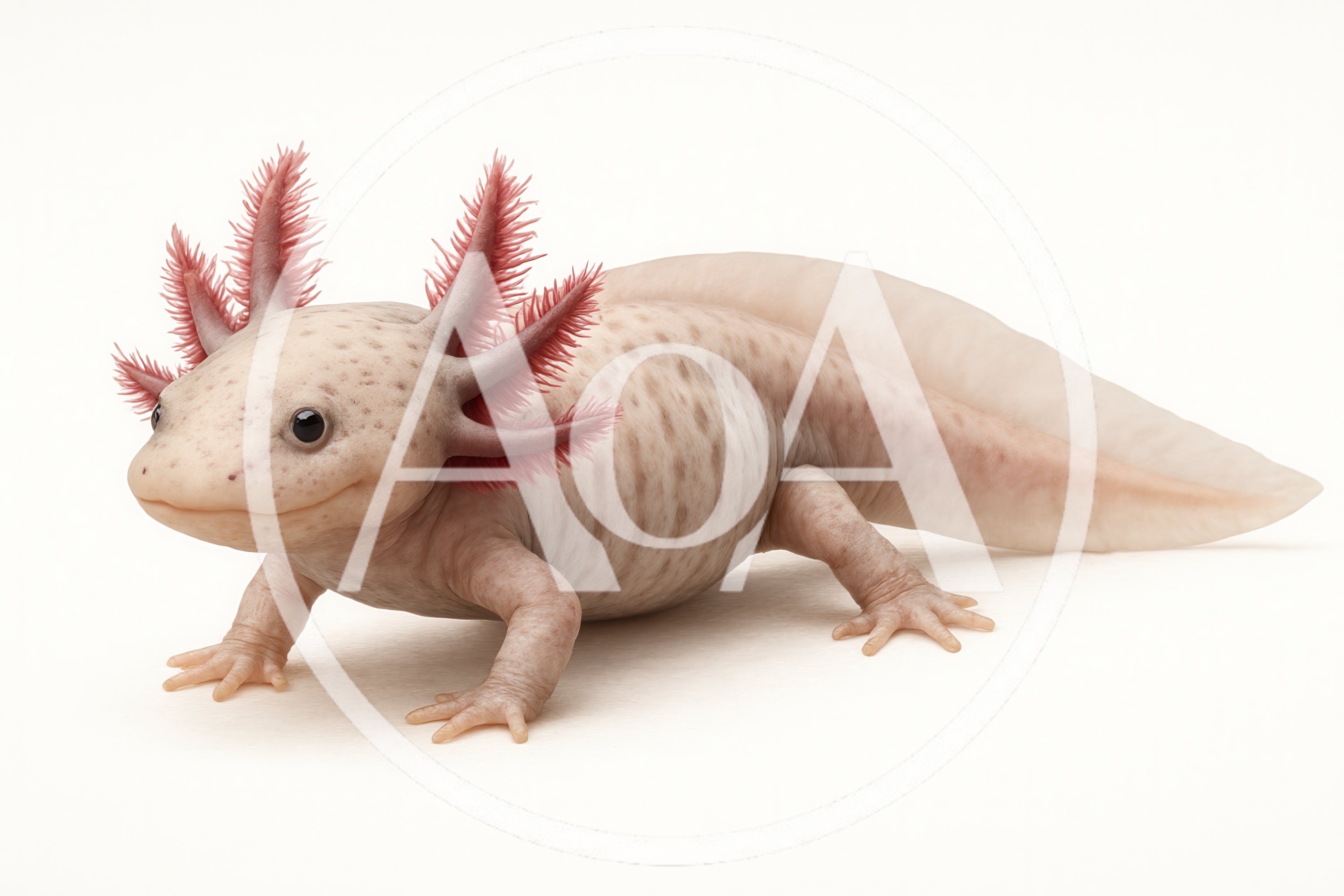 Studio Portrait Of A Pink Axolotl