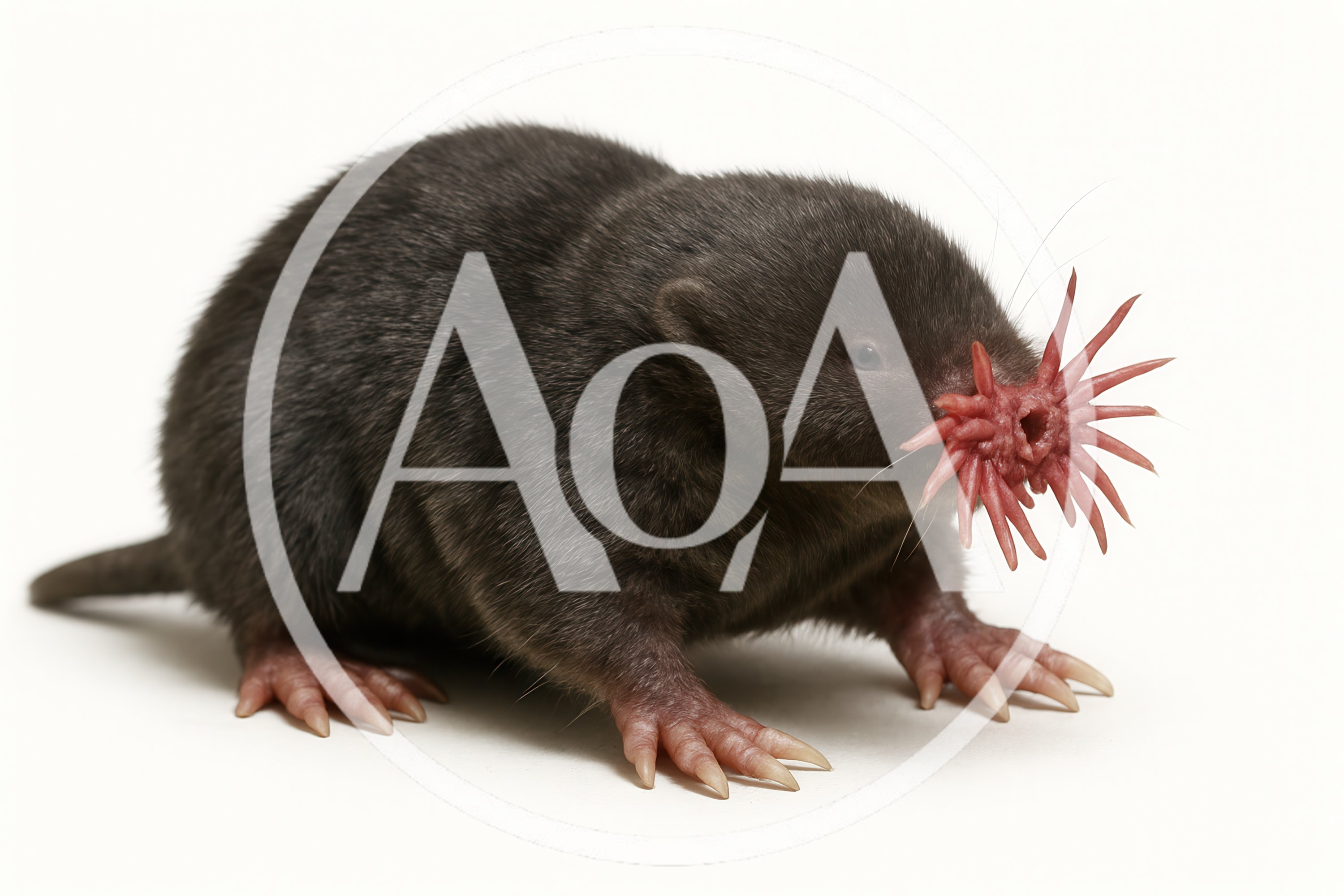 Star Nosed Mole Standing On White Background