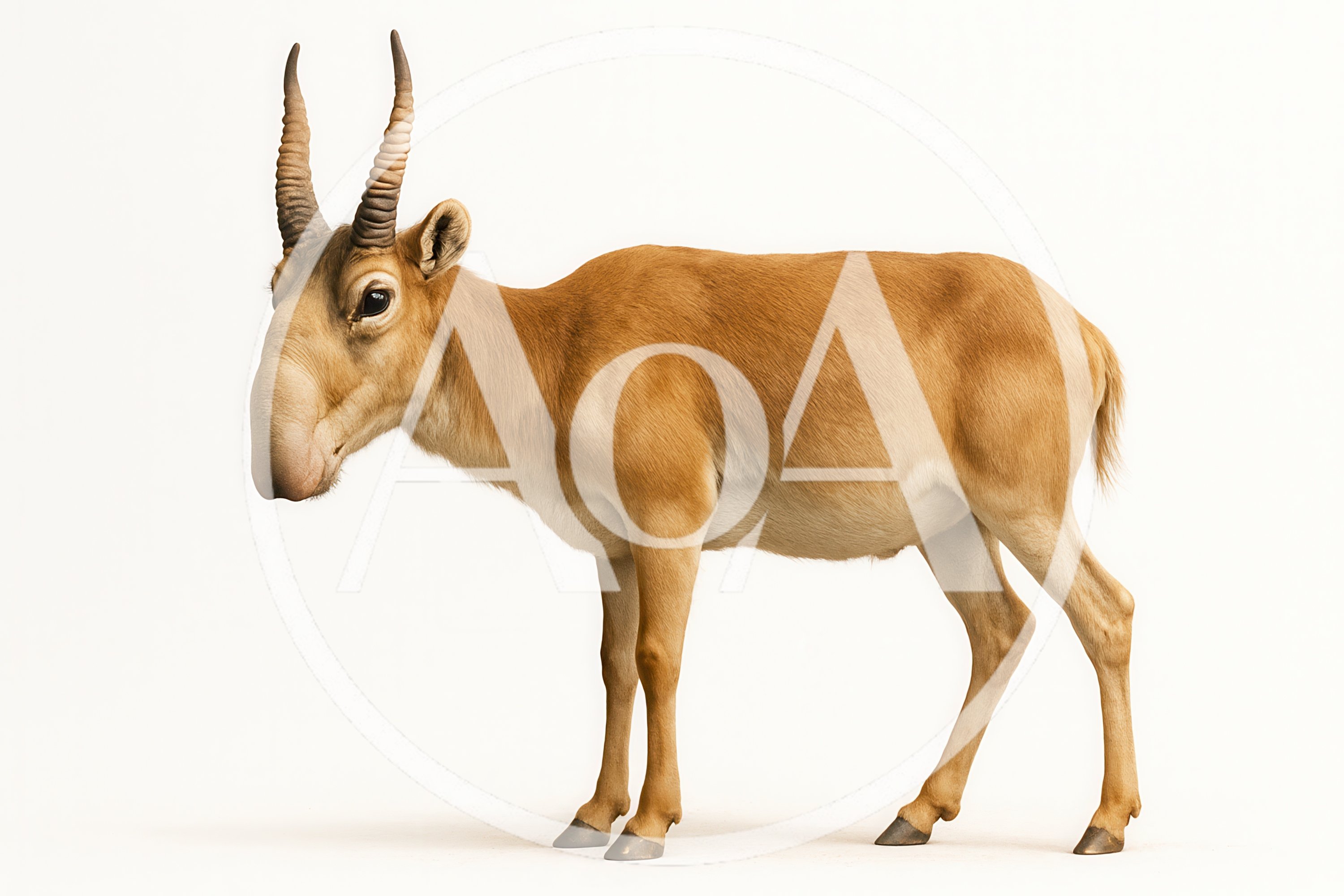 Full Body Profile Of A Saiga Antelope