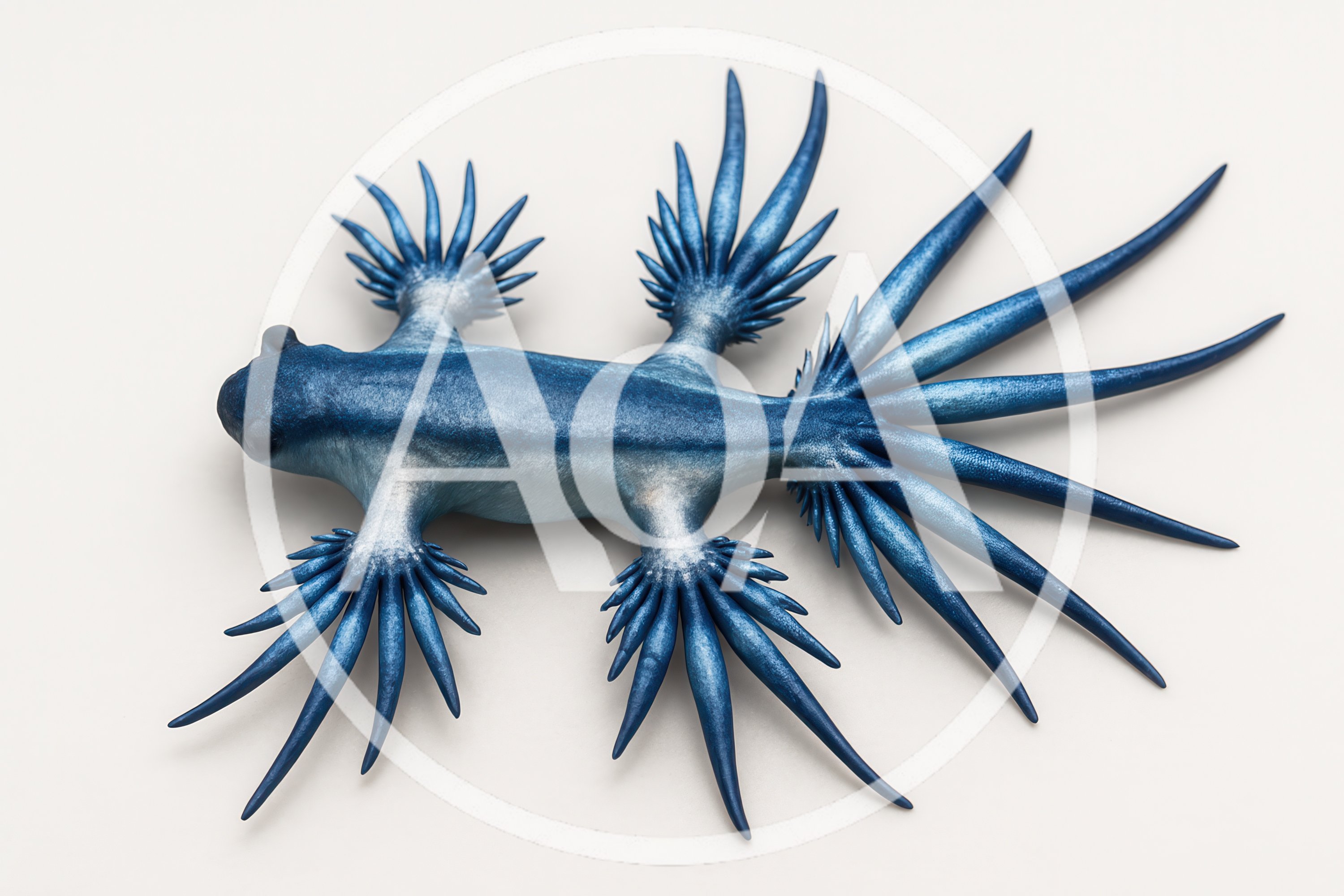 Blue Glaucus Sea Slug Isolated On White Background