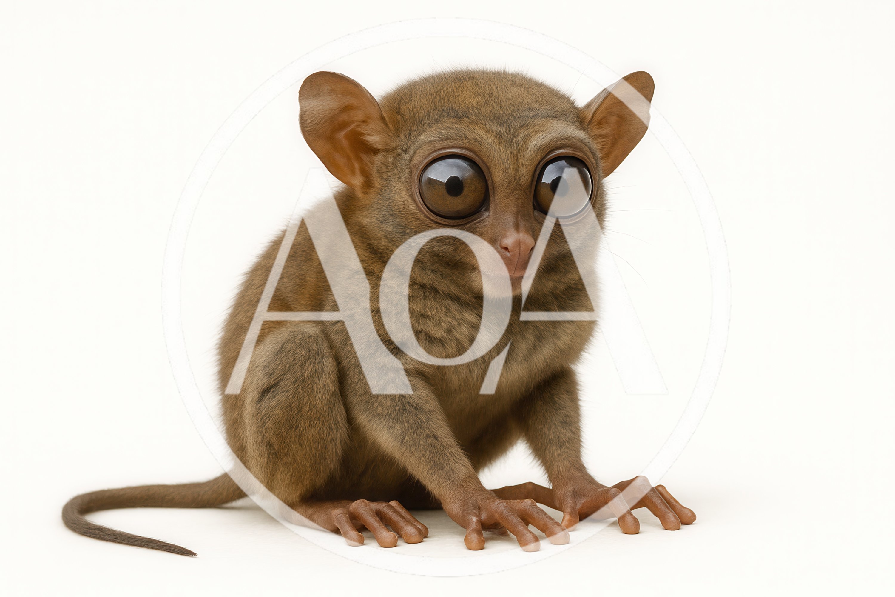 Portrait Of A Tarsier On White Background