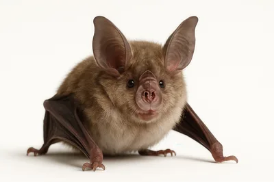 Close Up Portrait Of A Brown Bat