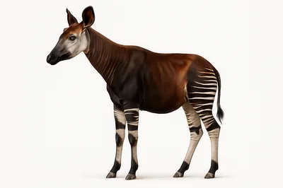 Full Body Portrait Of An Okapi Standing