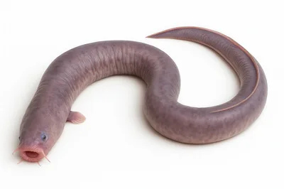 Pink Eel Like Creature Isolated On White Background