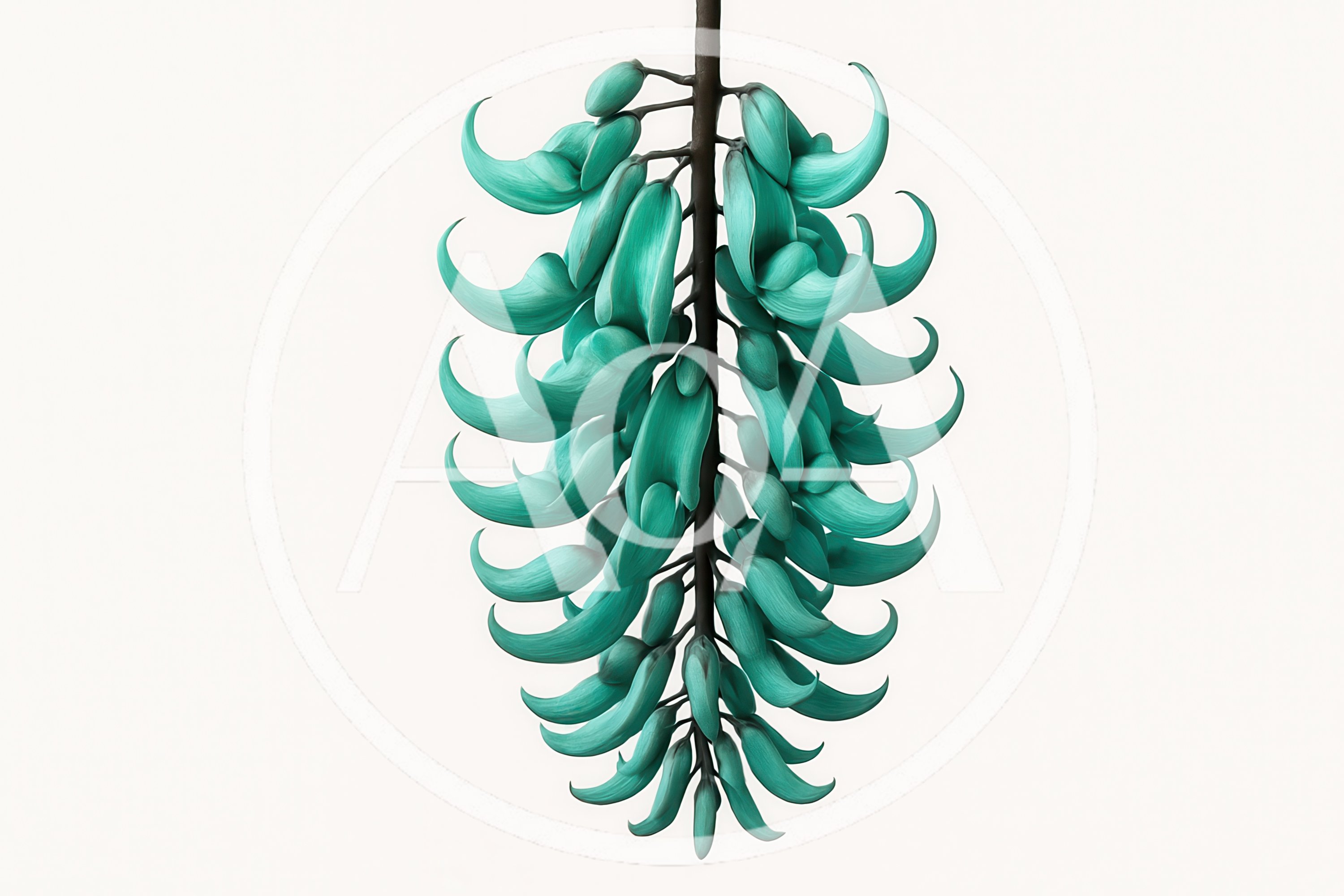 Jade Vine Flower Cluster Isolated On White Background