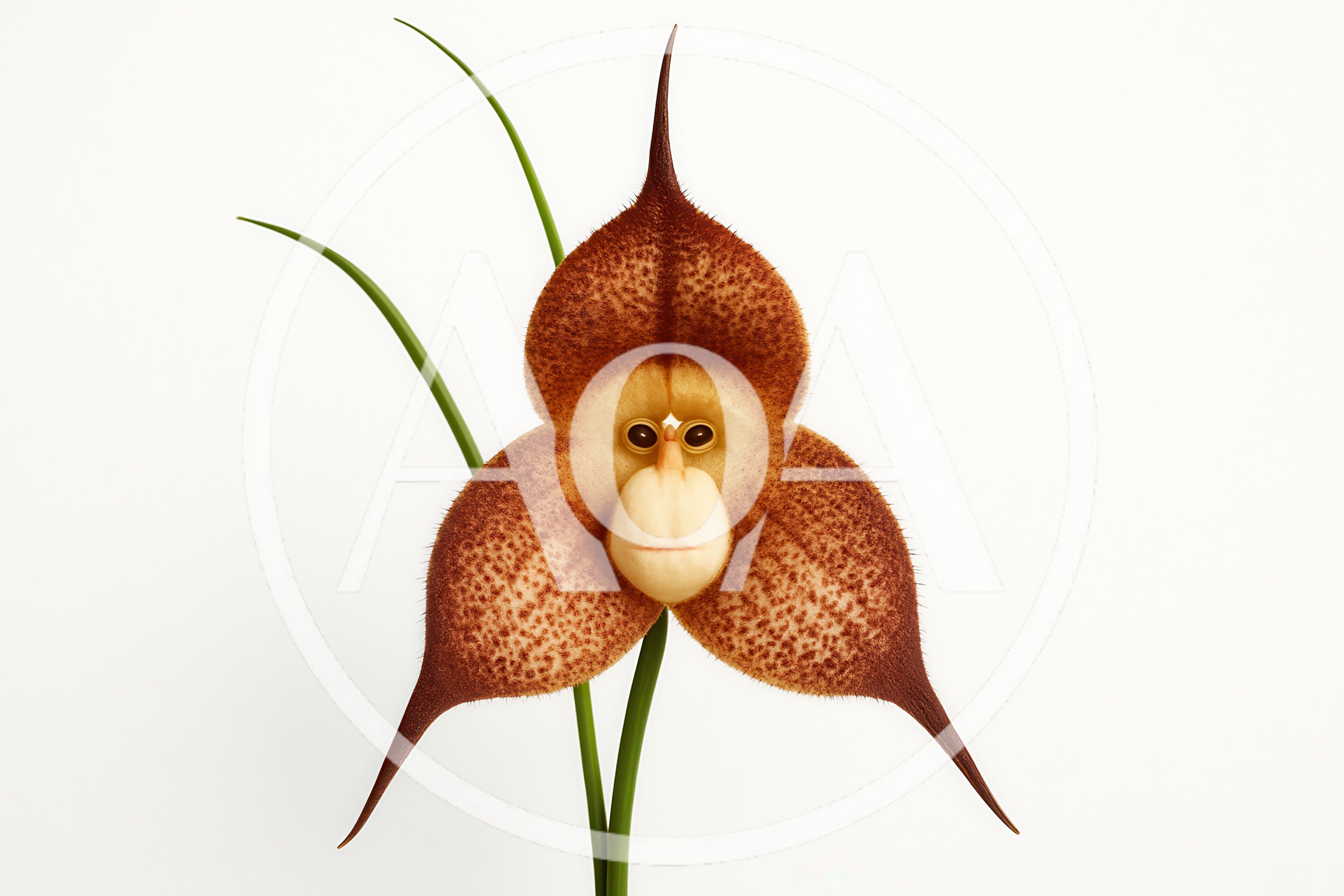Monkey Face Orchid Flower Isolated On White Background