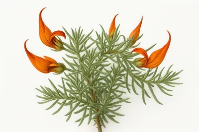Sturt Desert Pea Flowers on Green Foliage