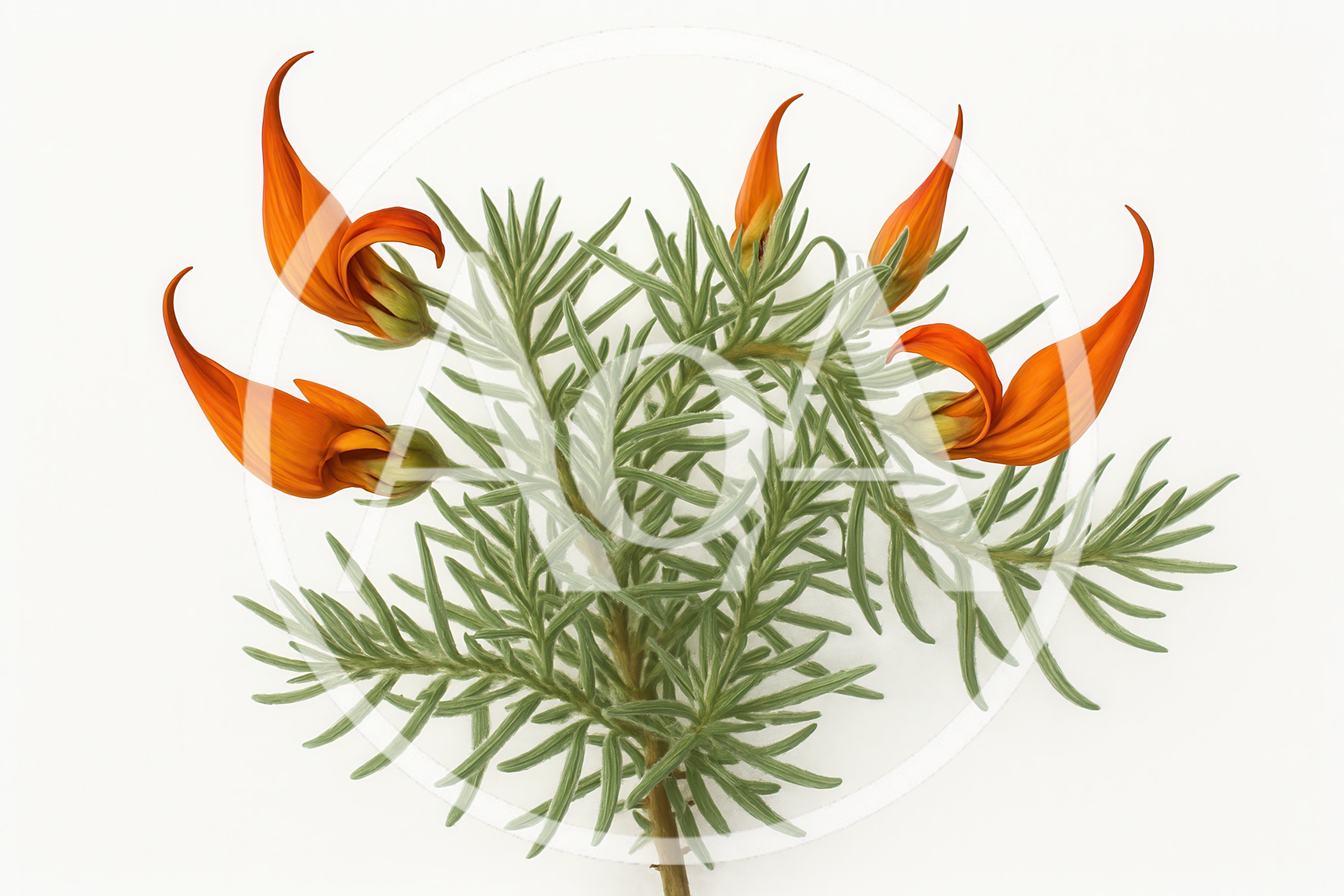Sturt Desert Pea Flowers on Green Foliage