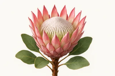 King Protea Flower Isolated On White Background