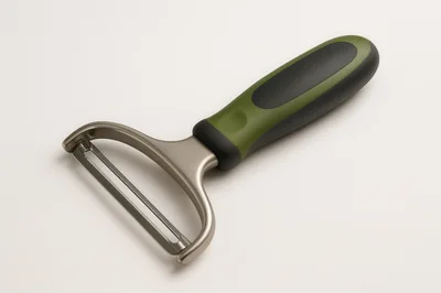 Kitchen Vegetable Peeler With Green And Black Handle