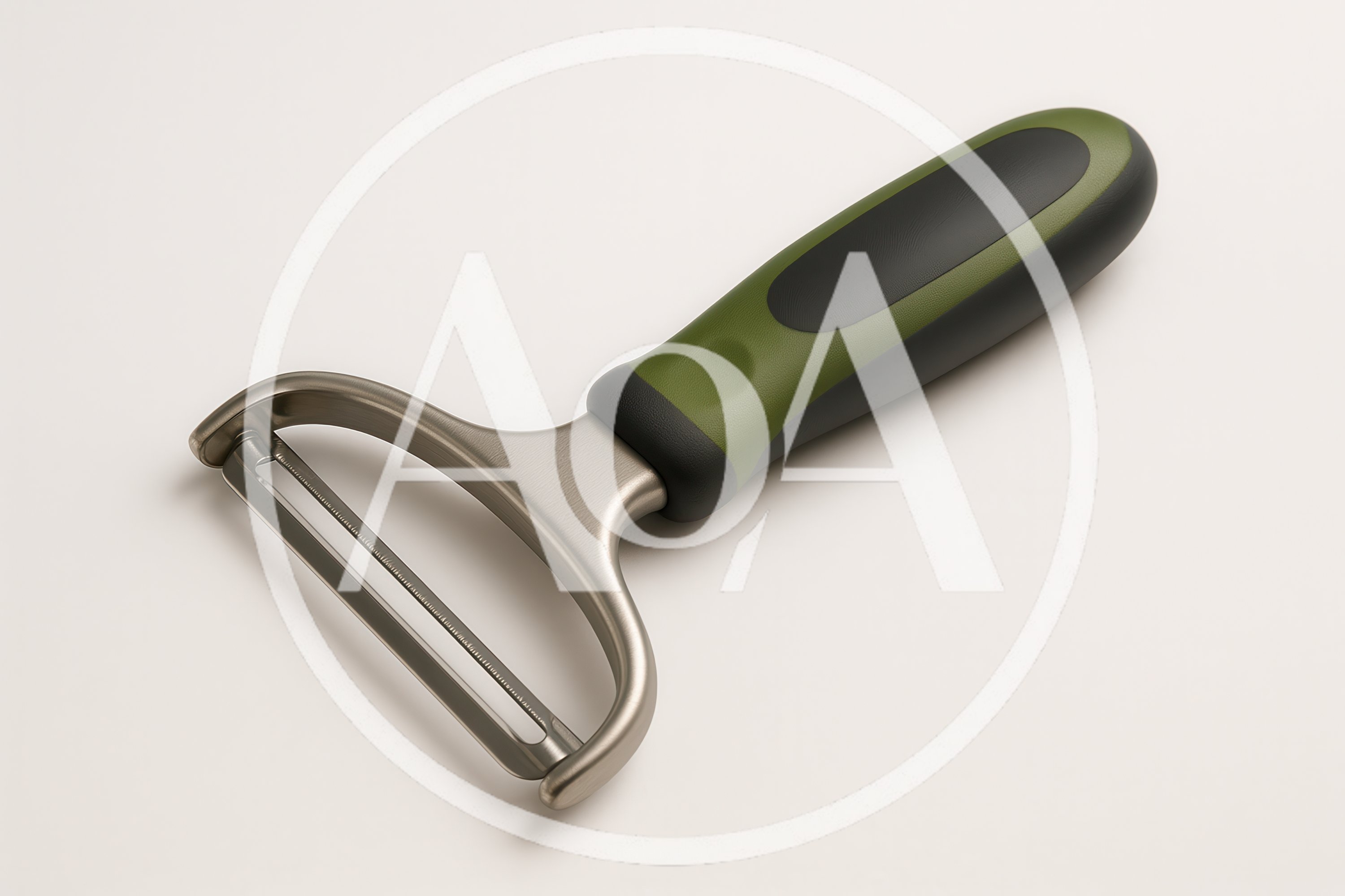 Kitchen Vegetable Peeler With Green And Black Handle