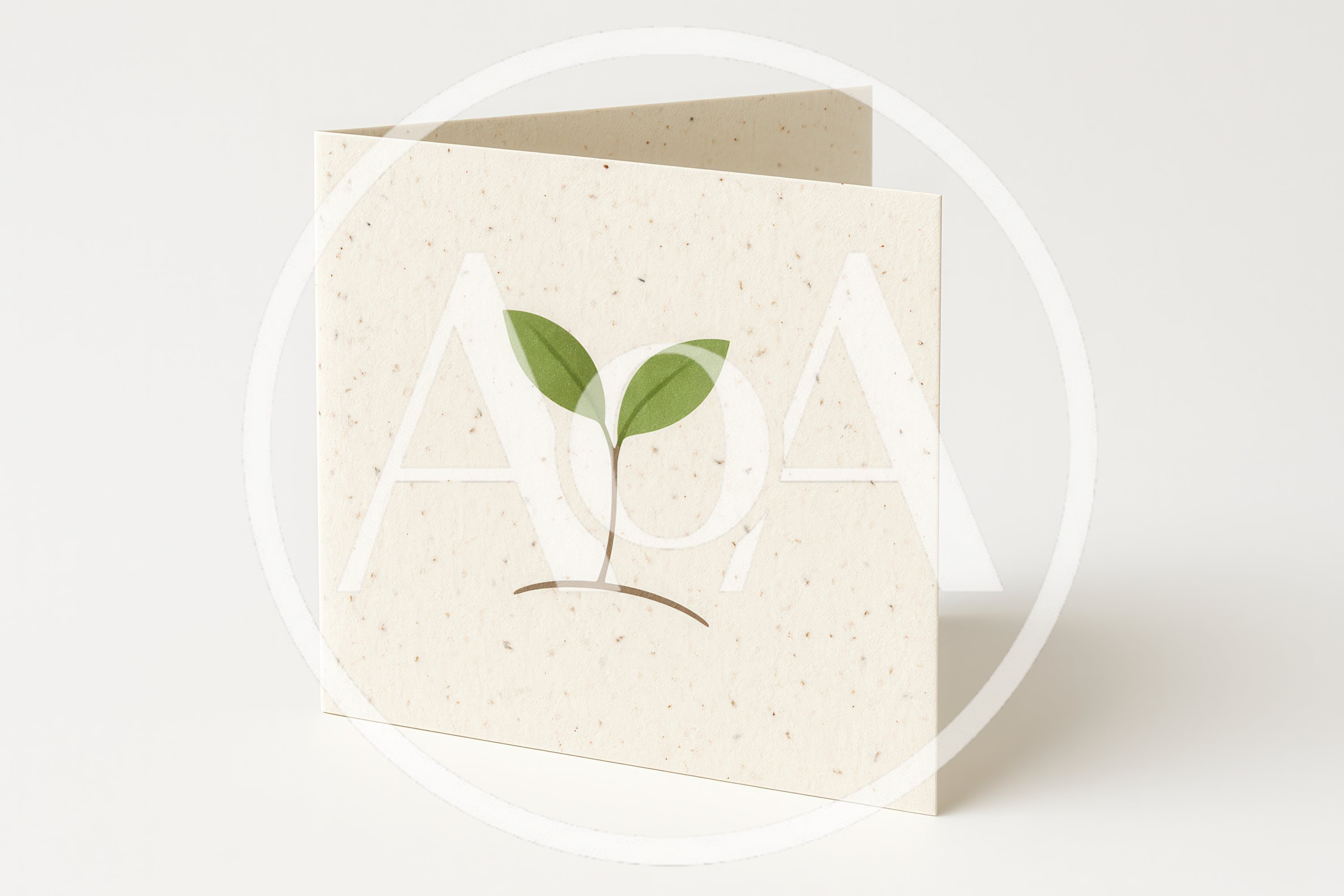 Minimalist Seedling Illustration On Recycled Paper Greeting Card