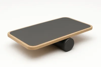 Wooden Balance Board With Black Grip Surface