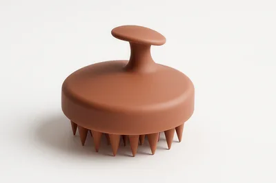 Brown Silicone Scalp Massager Brush