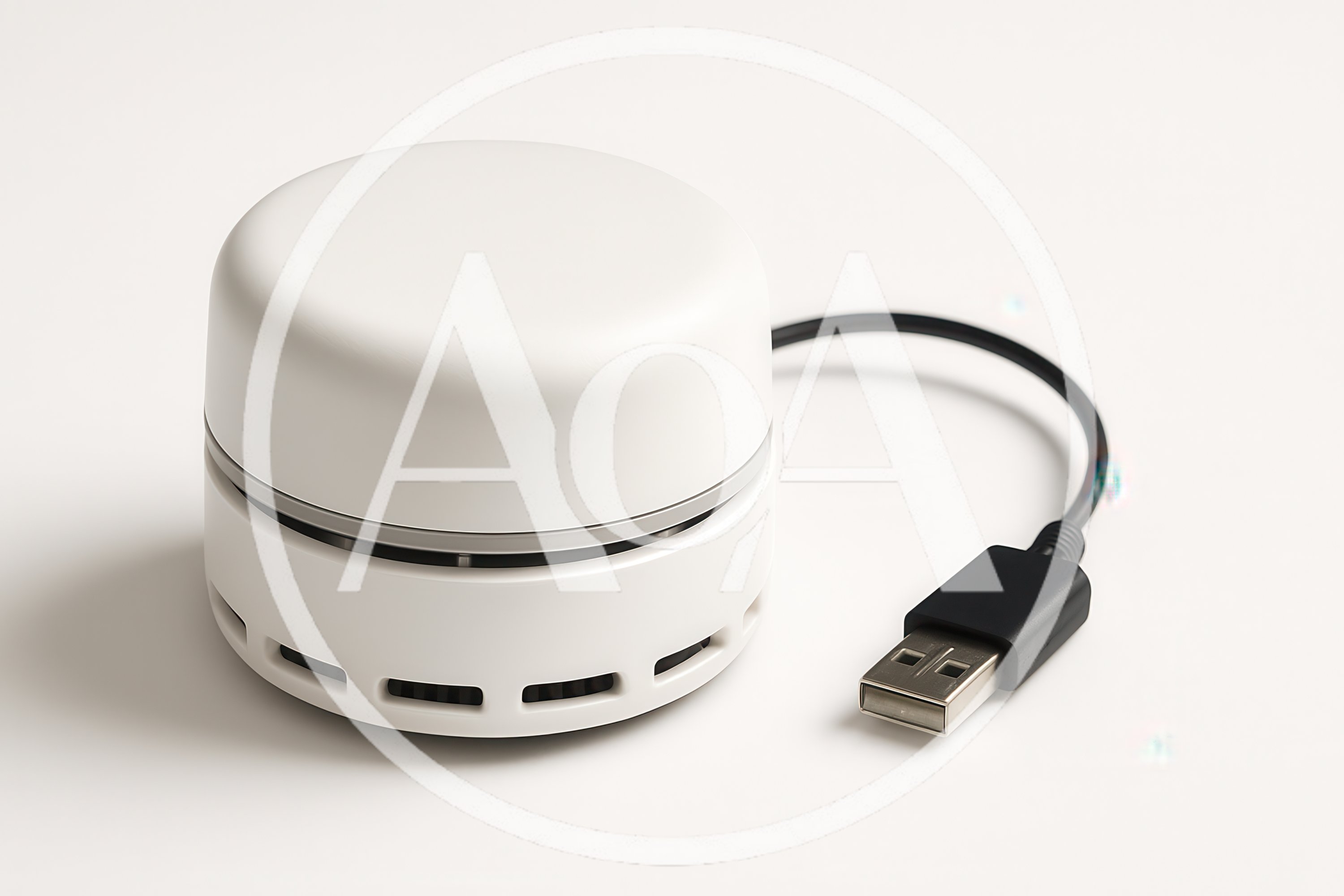 White Desktop Mini Vacuum Cleaner With USB Cable