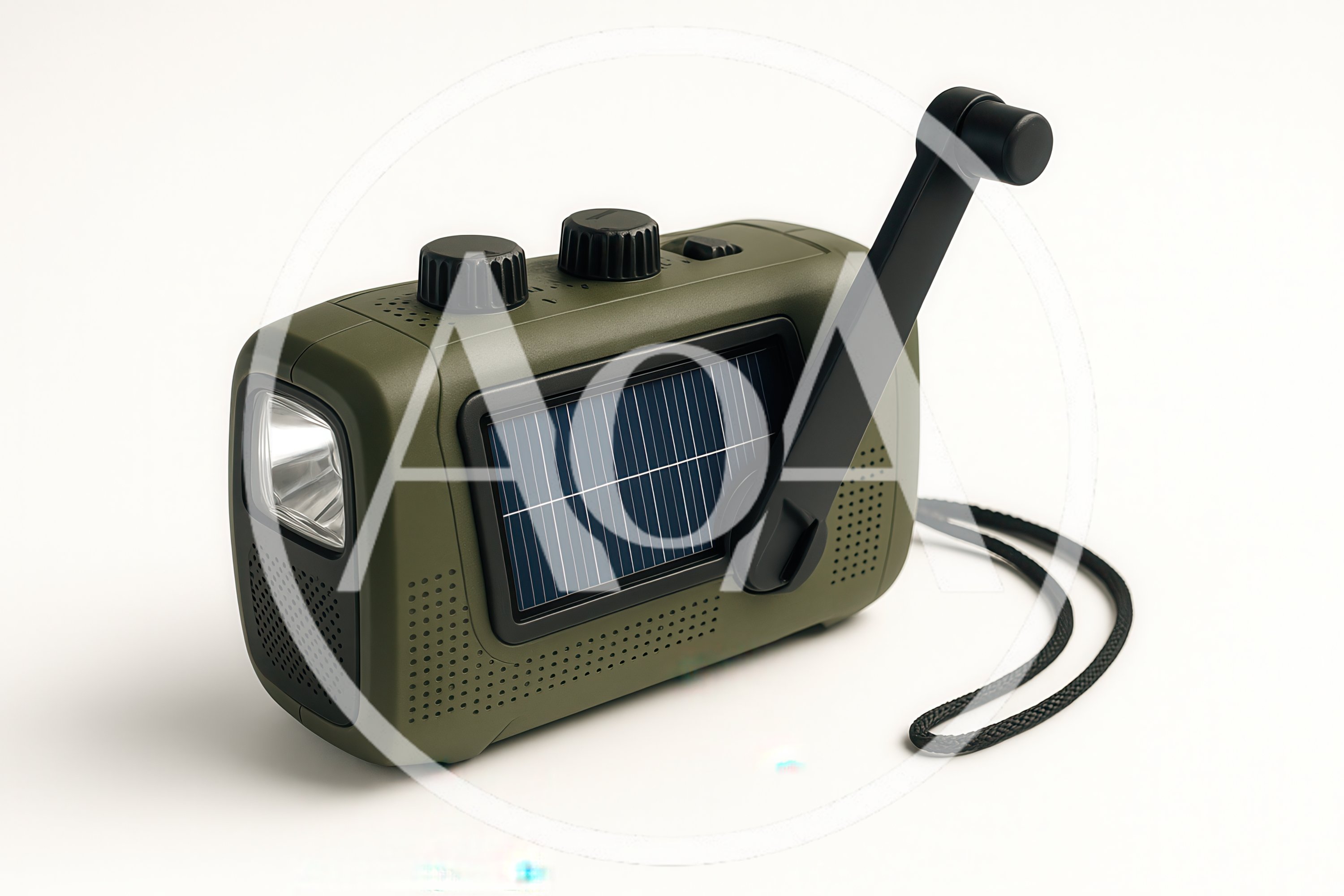 Olive Green Emergency Hand Crank Solar Radio