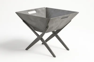 Modern Metal Fire Pit With X Shaped Stand