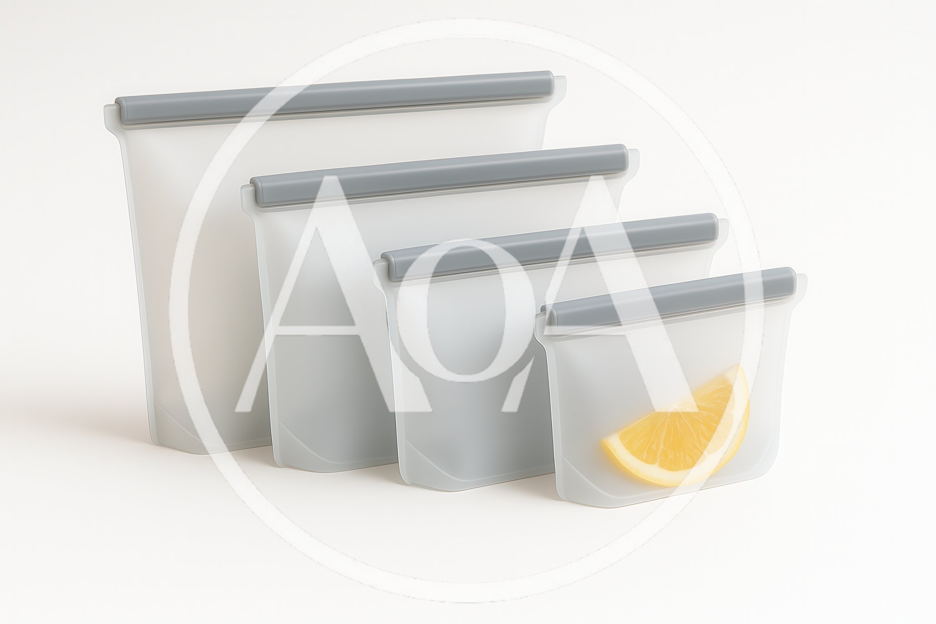 Four Reusable Silicone Food Storage Bags