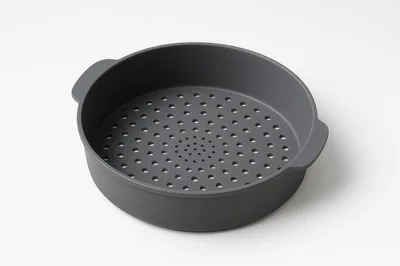 Grey Silicone Air Fryer Liner With Perforated Base