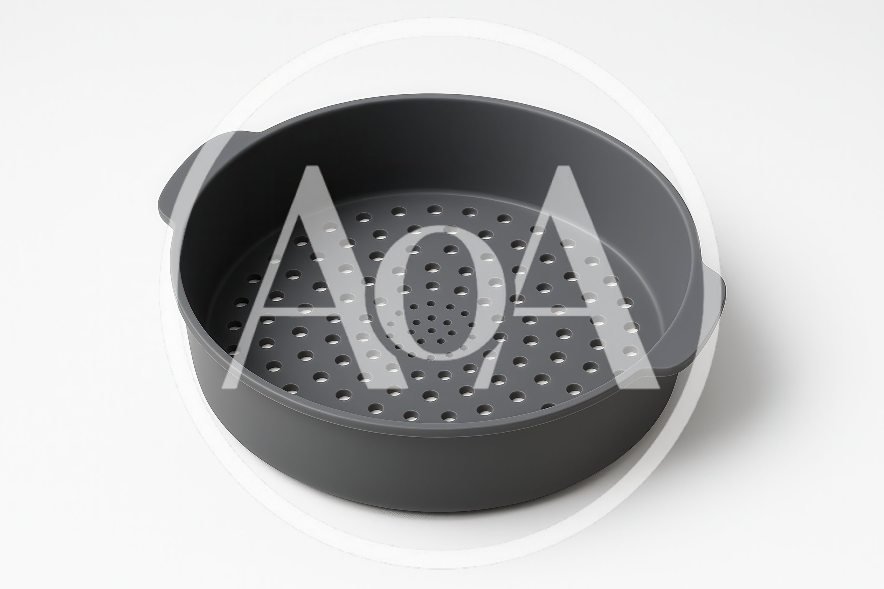 Grey Silicone Air Fryer Liner With Perforated Base