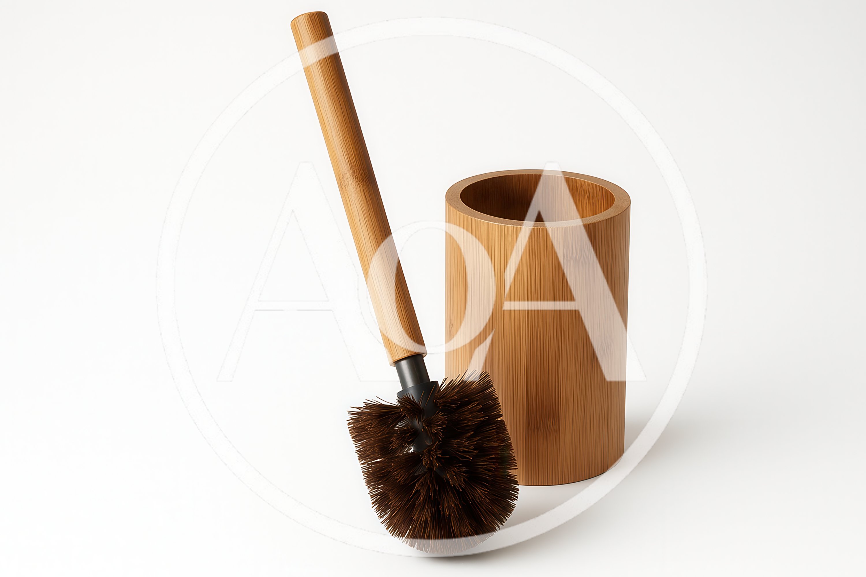 Bamboo Toilet Brush And Holder Set
