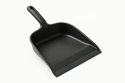 Black Plastic Dustpan Isolated On White Background