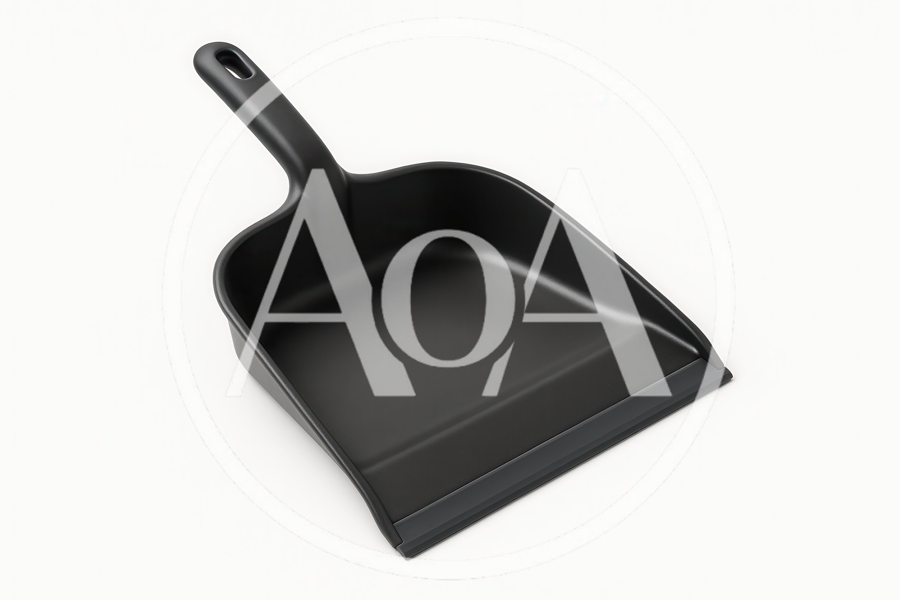 Black Plastic Dustpan Isolated On White Background