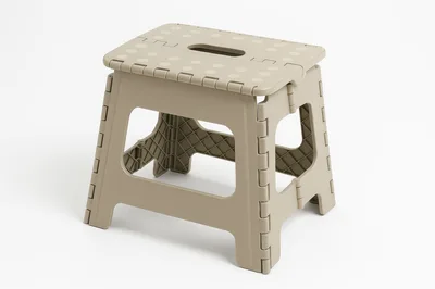 Beige Plastic Folding Step Stool