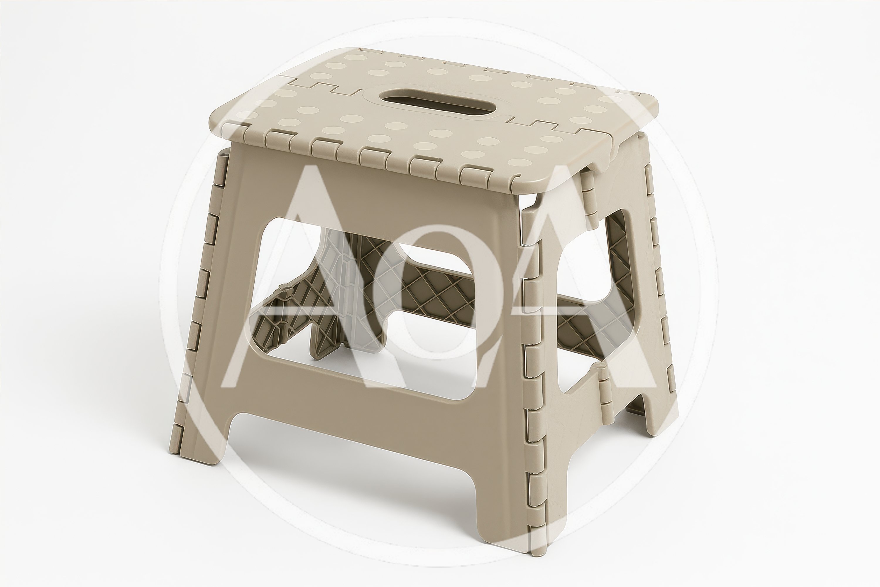 Beige Plastic Folding Step Stool