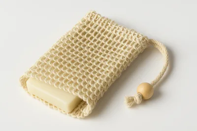 Bar Soap Inside A Natural Sisal Exfoliating Pouch