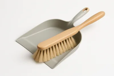 Handheld Dustpan and Wooden Brush Set