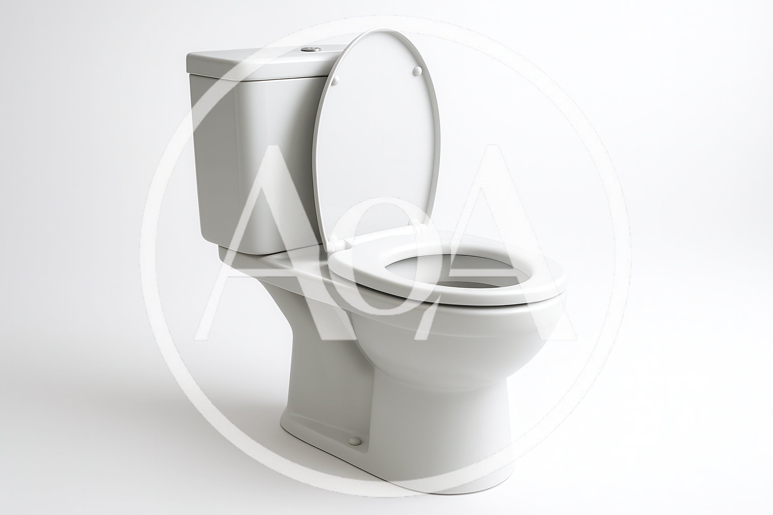 White Ceramic Toilet With Open Lid