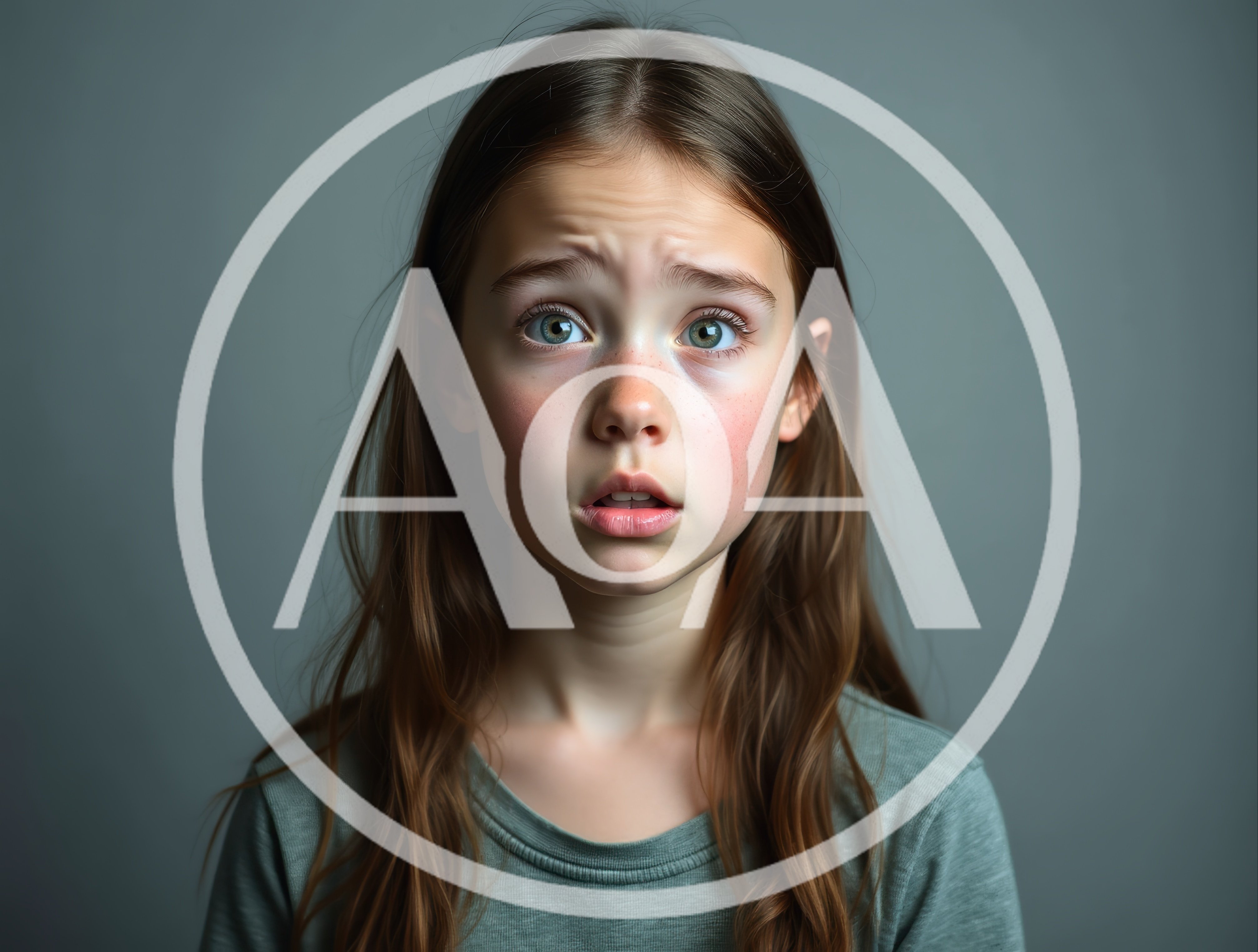 Portrait Of A Young Girl With A Worried Expression