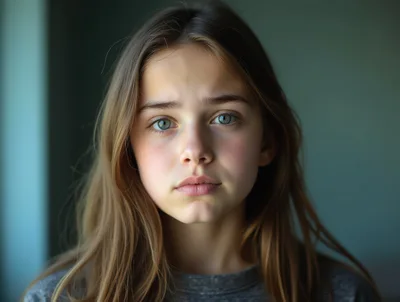 Portrait Of A Young Girl With Expressive Eyes