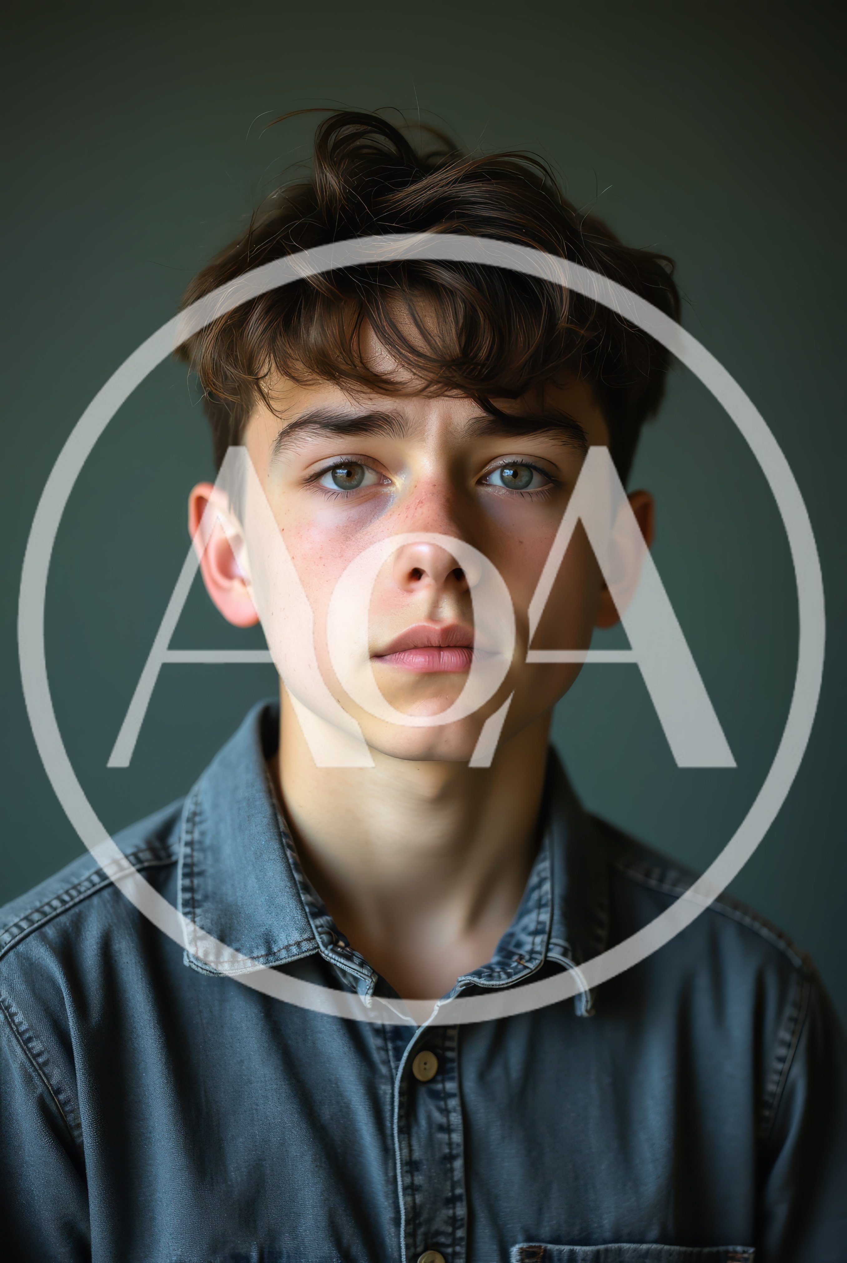 Portrait Of A Young Man With Messy Hair