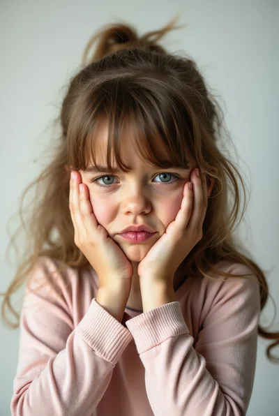 Portrait Of A Young Girl With A Pensive Expression