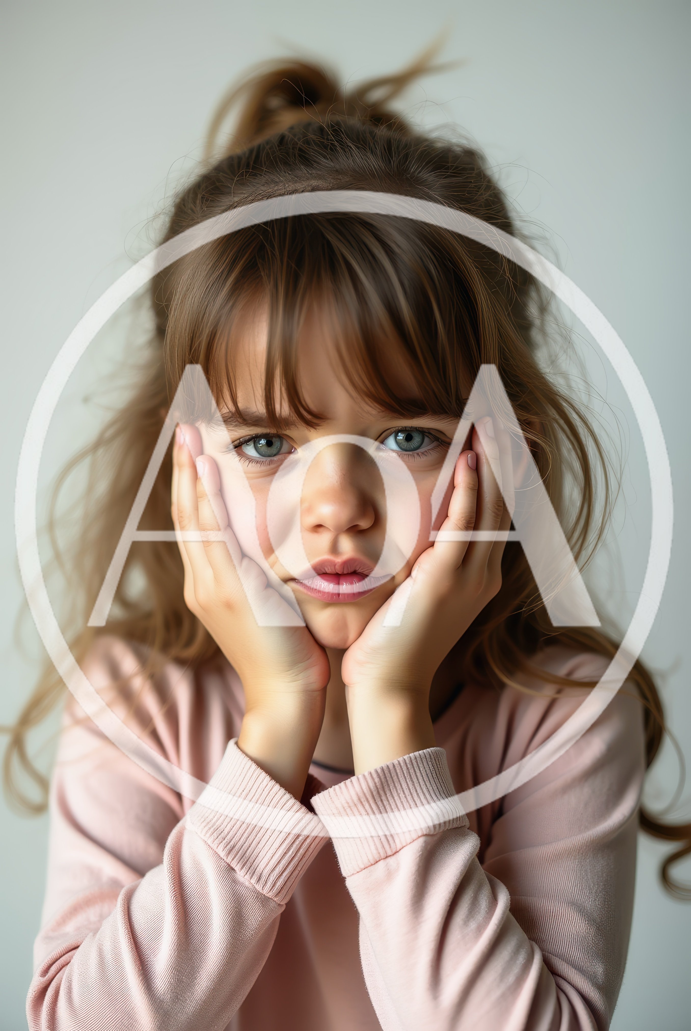 Portrait Of A Young Girl With A Pensive Expression
