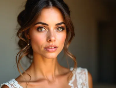 Portrait Of A Beautiful Bride With Elegant Hairstyle