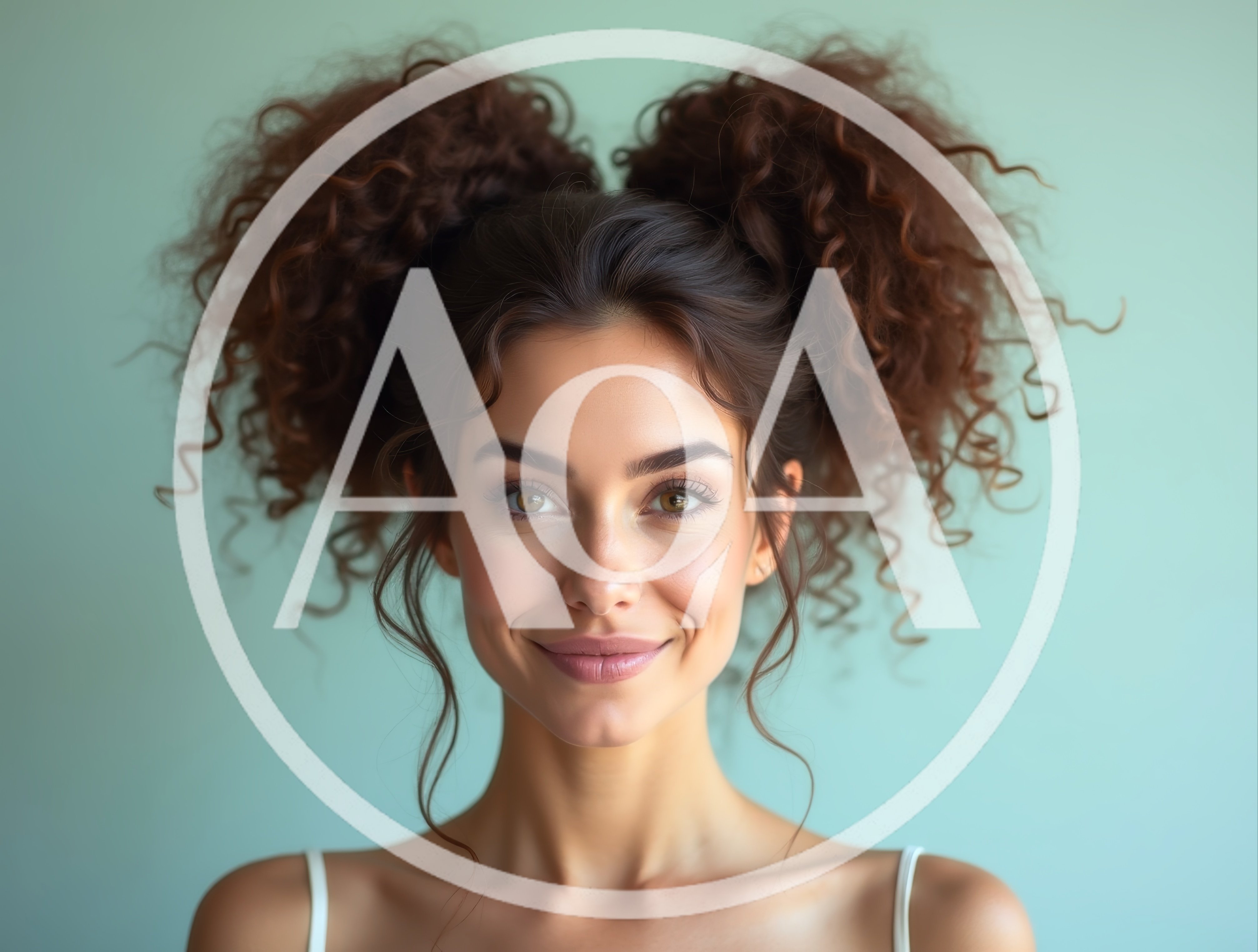 Portrait Of A Young Woman With Curly Pigtails