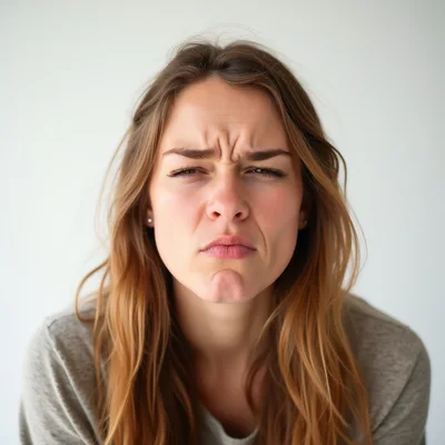 Young Woman With A Skeptical And Disgusted Facial Expression