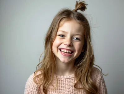 Portrait Of A Happy Young Girl Smiling