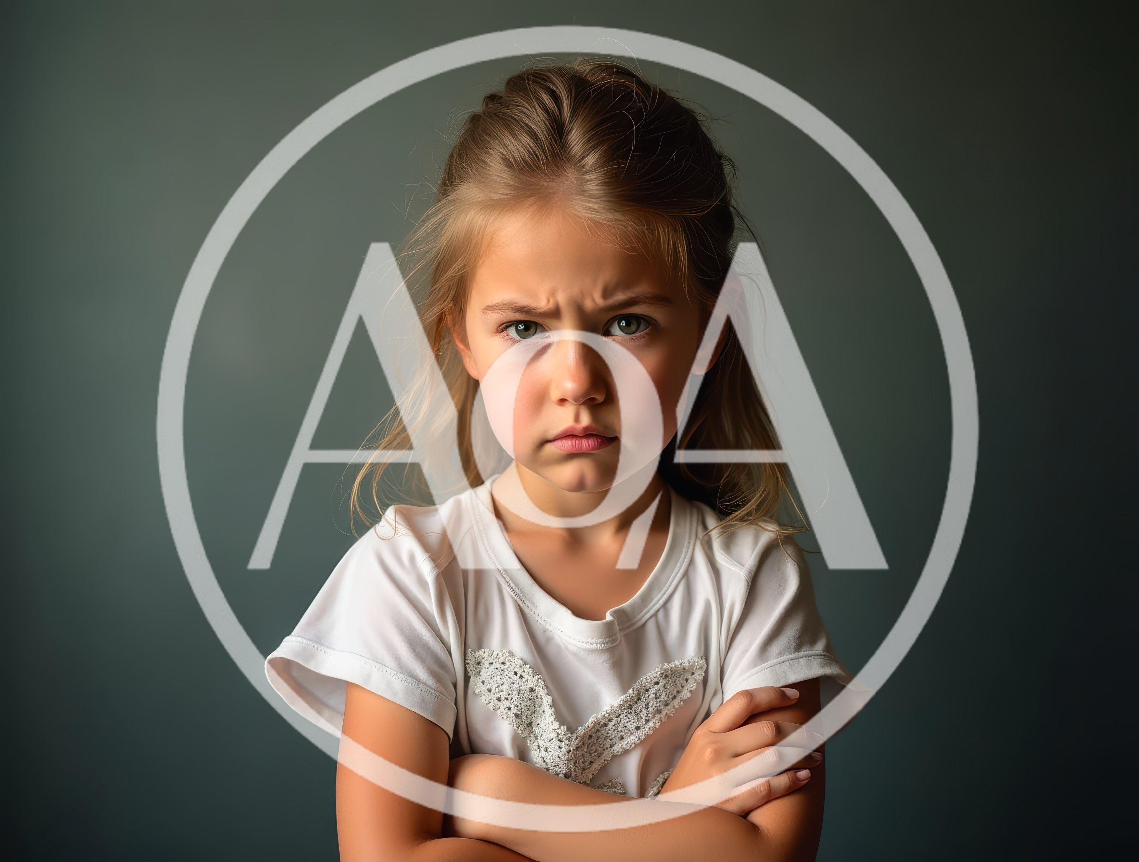Portrait Of A Young Girl With An Angry Expression