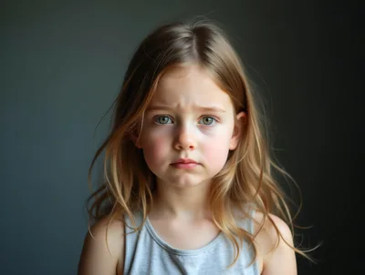 Portrait Of A Sad Young Girl